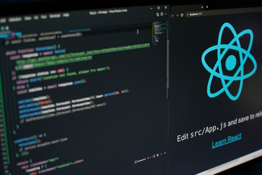 React code in a web browser